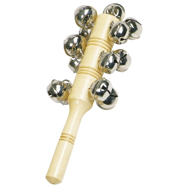 Thirteen bells attached to a wooden stick to make all the music you want.