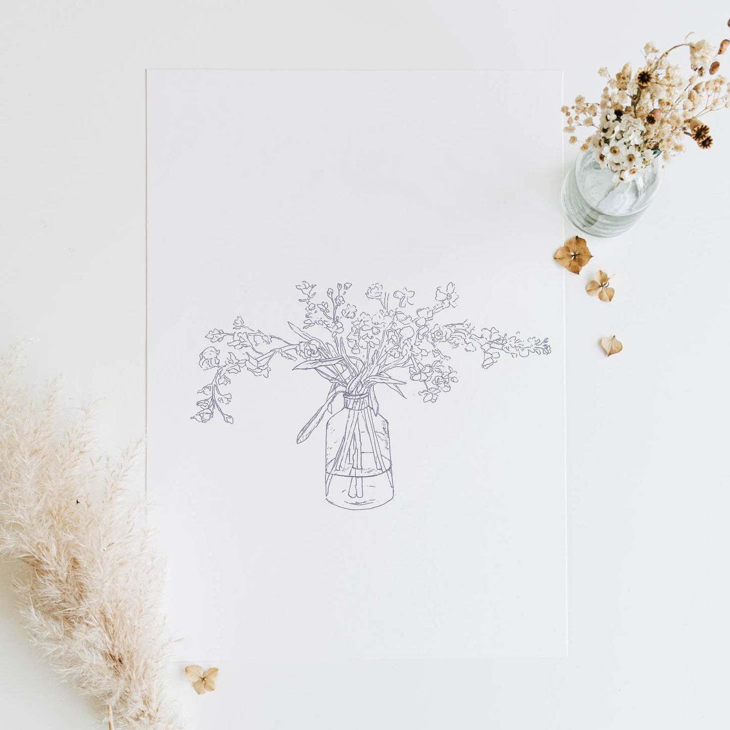 Flower Study by Coco Shalom. Prints are made with 100% recycled paper, containing 30% post consumer waste, produced with 100% green power and 0% BS.