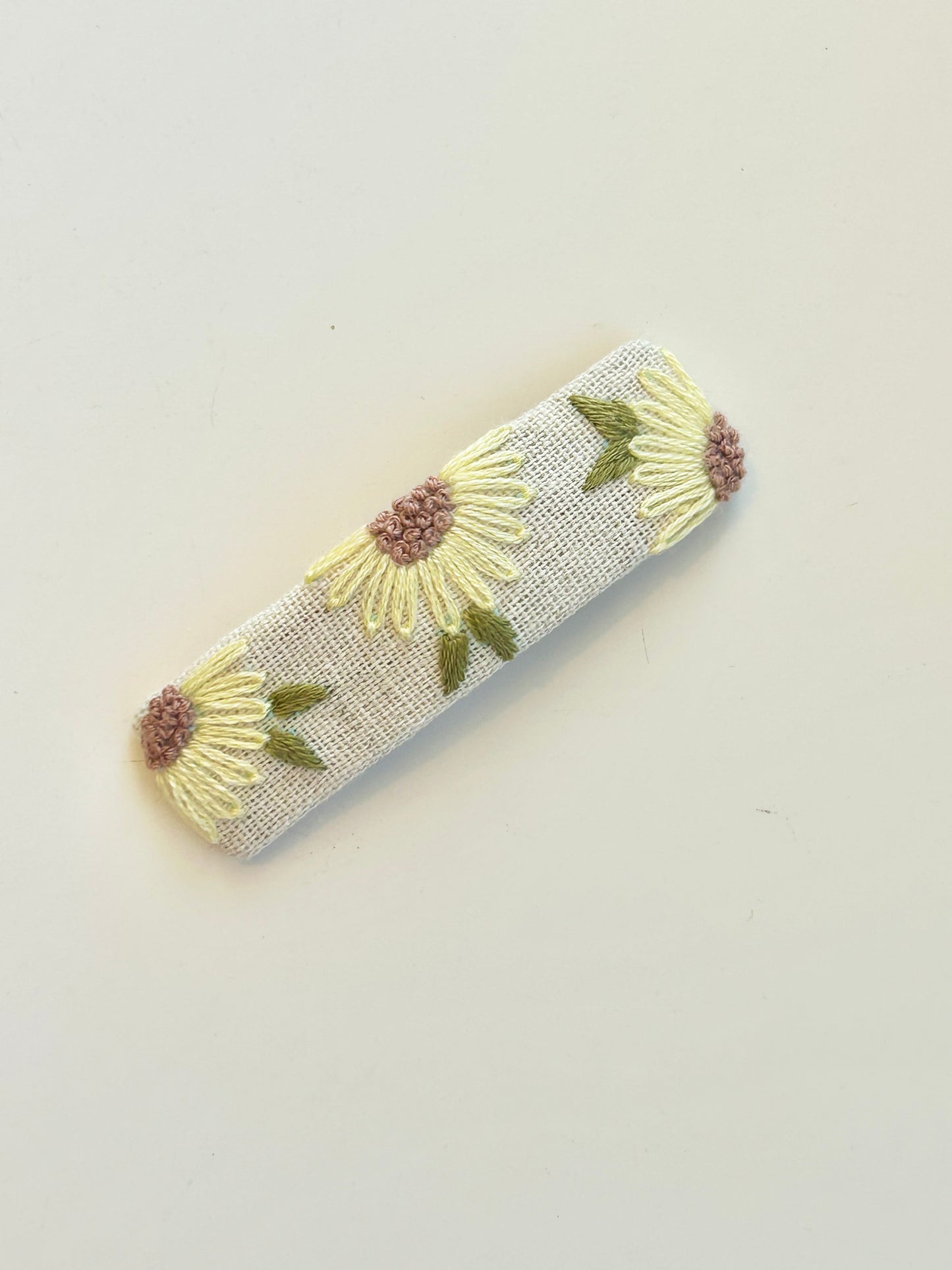 Rectangle Embroidered Hair Barrettes