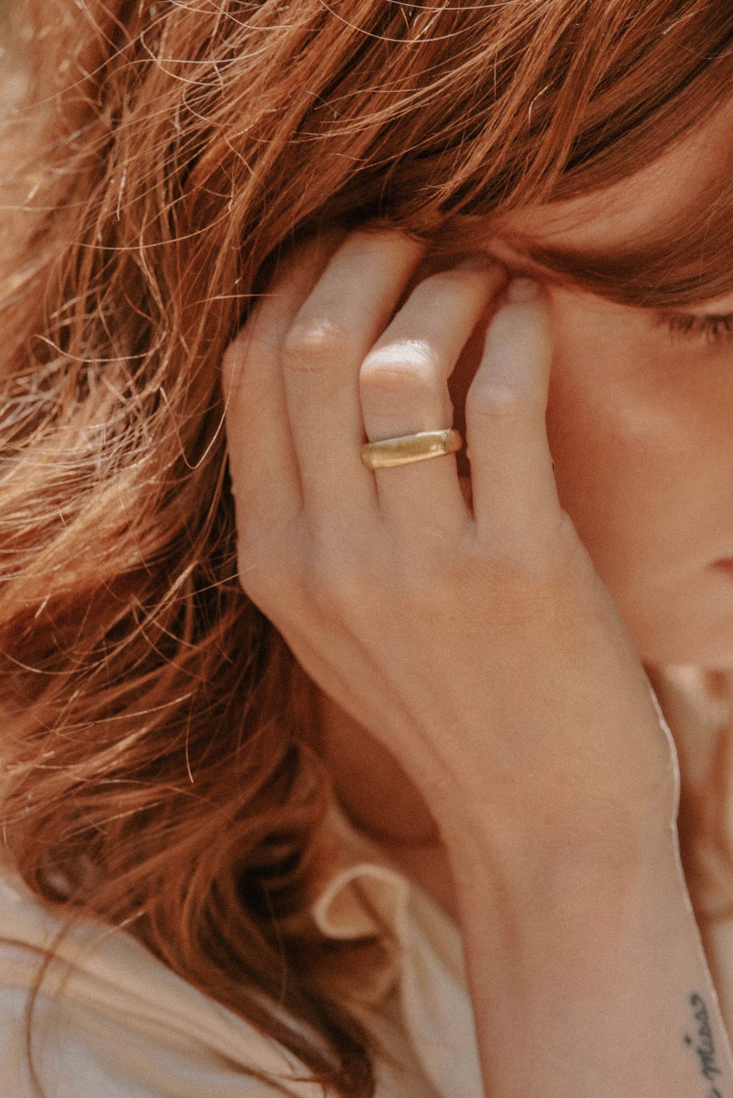 Handmade brass signet ring