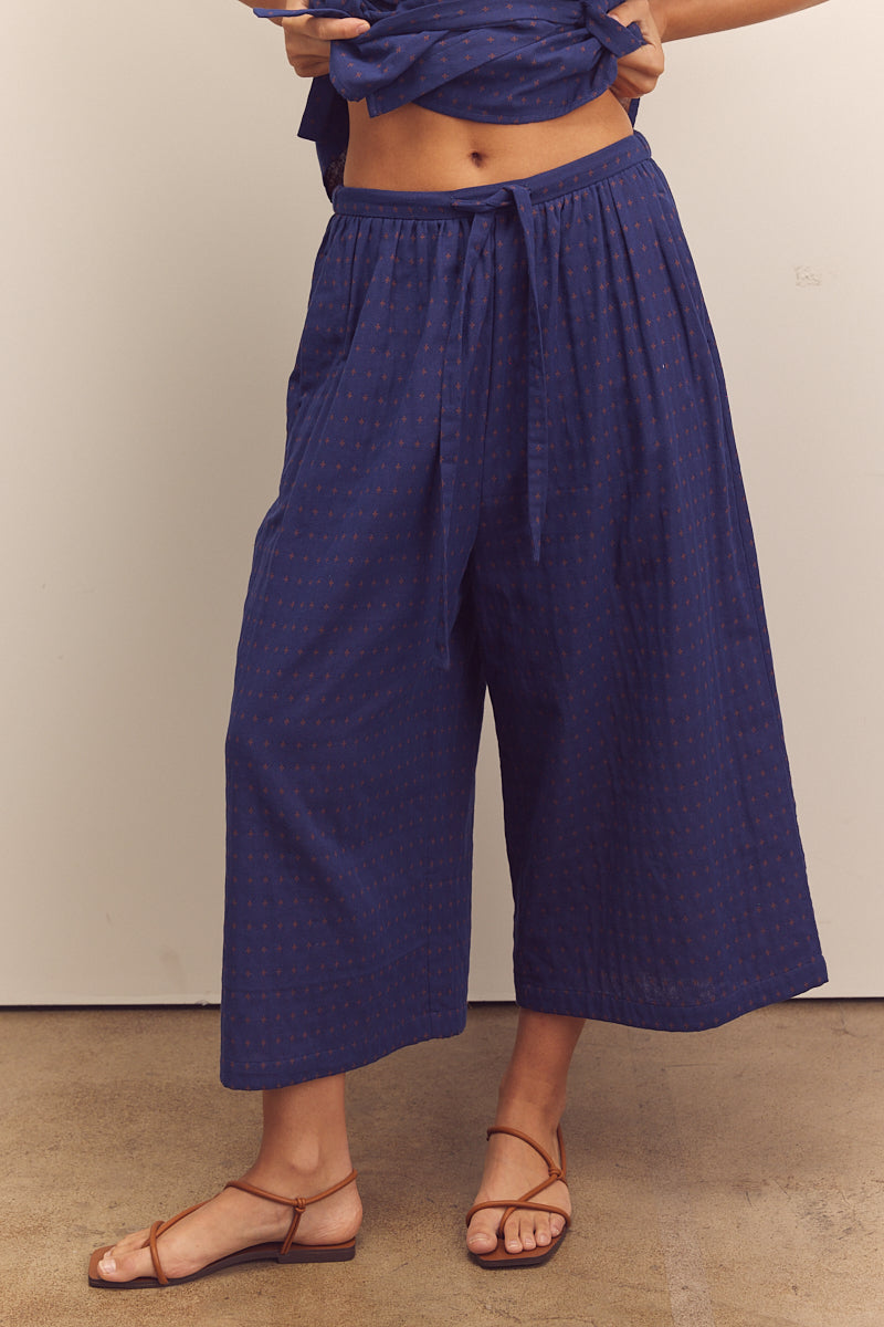 Drawstring Wide Leg Pants