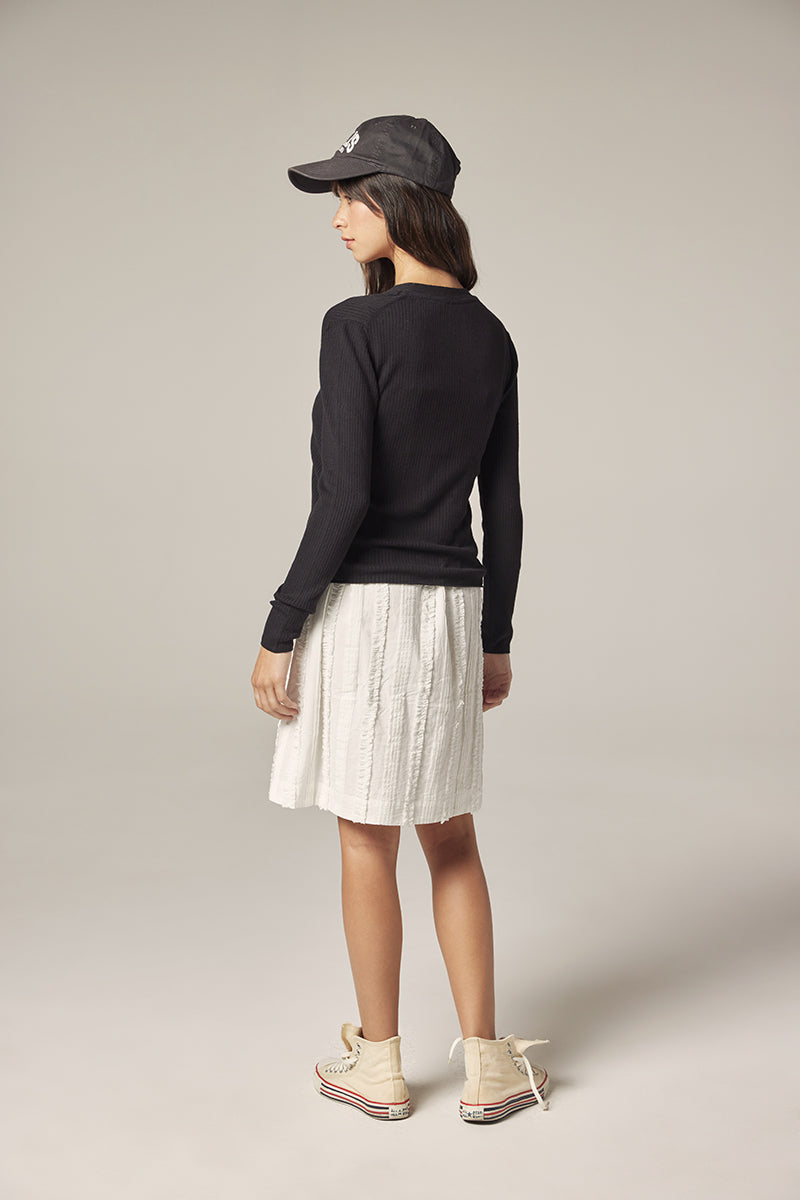 AMENTE V Neck Rib Cardigan