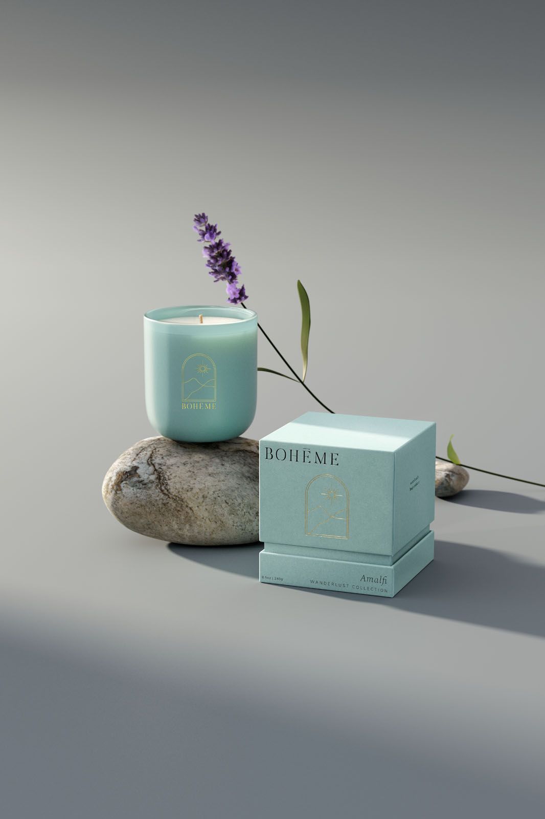 Clean, All Natural, Sustainable Soy, Vegan, Phthalate Free Amalfi Candle. The top, middle and bottom feature three different scents so this is like three candles in one! Lemon and black currant to fig and lavender to musk and vetiver.