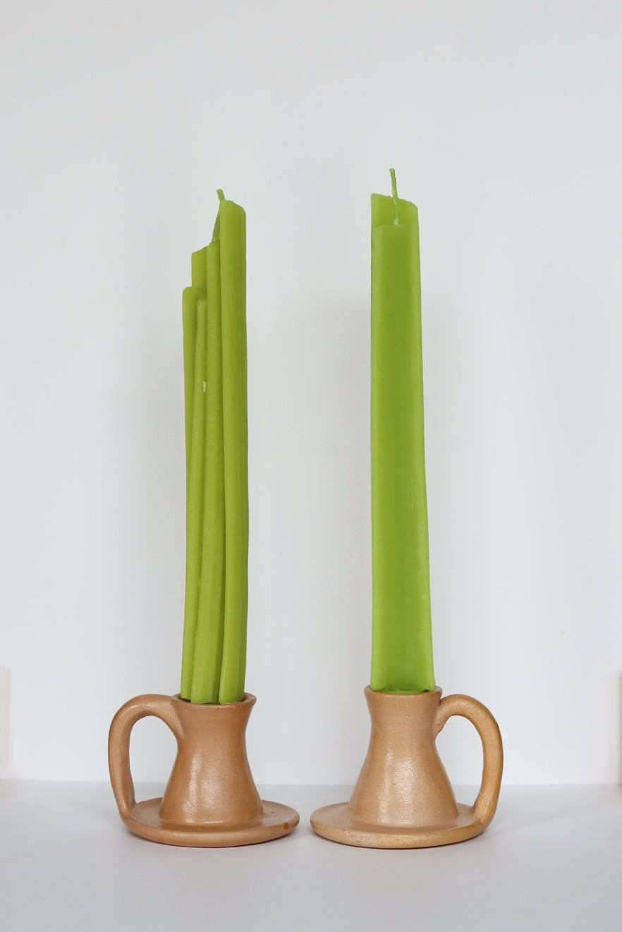 Beeswax Celery Taper Candles