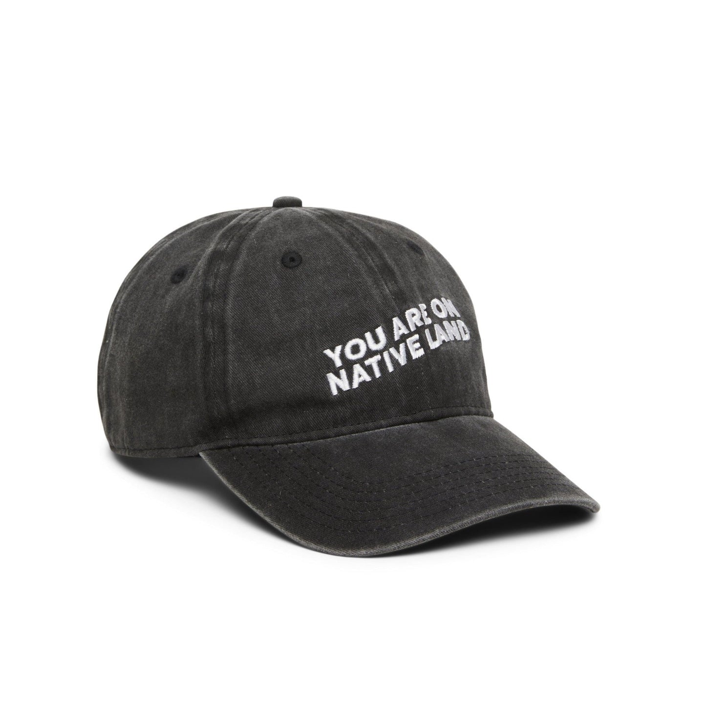 The ‘you are on native land’ cap is an Urban Native Era icon. A timeless statement intended to ignite conversation amongst non-indigenous communities. ‘yaonl’ comes from an indigenous perspective and the phrase is intended for everyone including the wearer. Indigenously designed and made in the U.S.