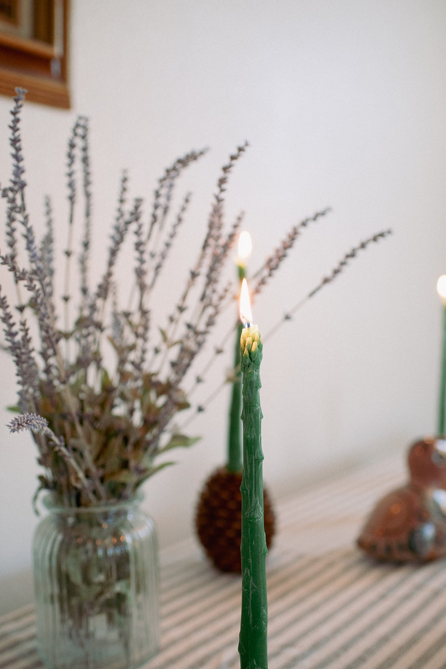 Beeswax Asparagus Taper Candles