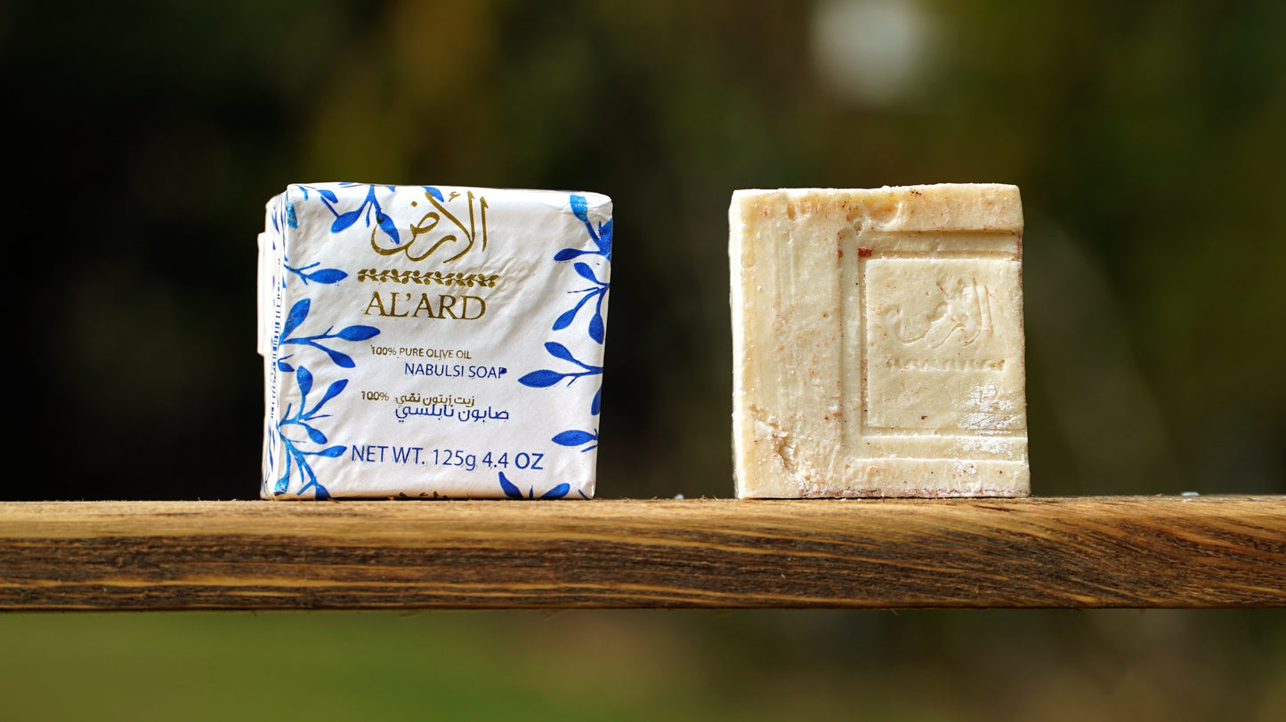 'The Land' is made by the Women's Soap Co-operative of Beita, just south of Nablus. The newest of the Nablus soap brands, al-Ard are true gems. Since they work in relatively small batches and are connected with many local small producers, their olive oil is often among the very best.