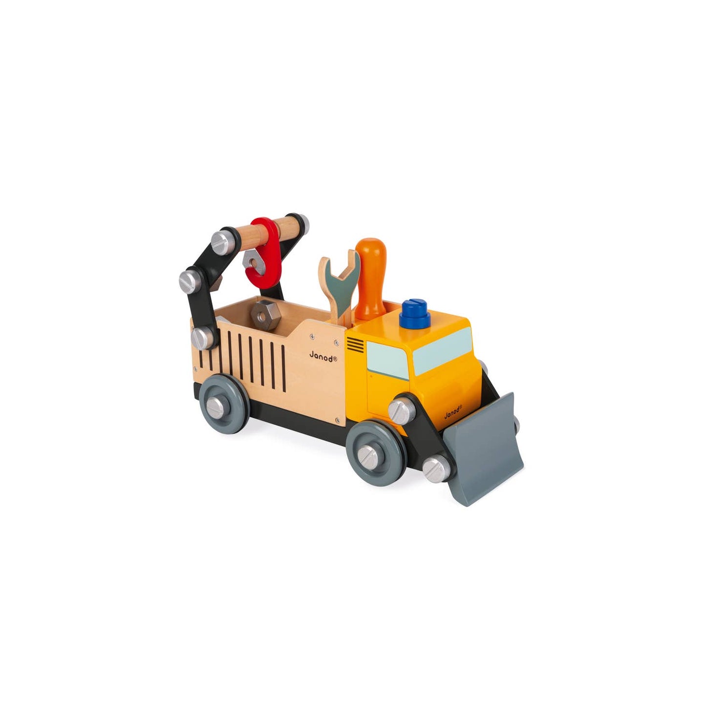 janod brico kids construction truck / 2 toys in 1: a construction game to reassemble a magnificent construction lorry using the many nuts, plates and screws provided. Once assembled, children can let their imaginations run wild to create grand adventures with this fully- fledged toy!