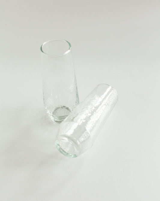 Hammered Glass Champagne Flute Set