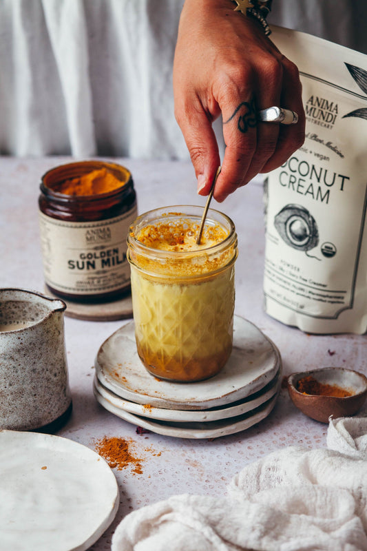 Anima Mundi's Golden Moon Milk contains activating plants, such as adaptogenic powerhouses Maca and Cordyceps, along with Mucuna, a revered nootropic also called "dopamine bean" due to its ability to enhance our dopamine receptors. These are combined with delicious organic chai spices.