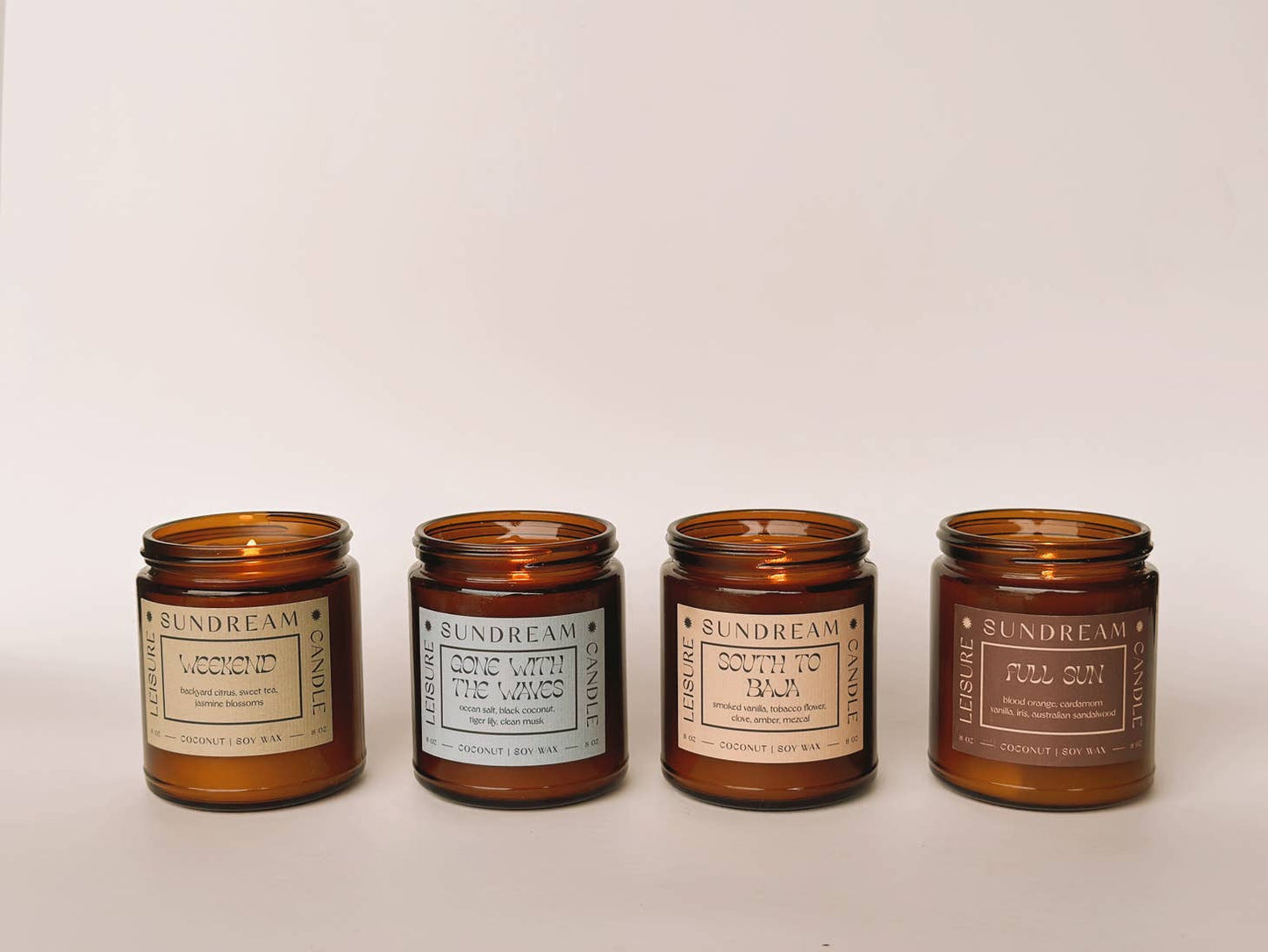 Sundream full sun candle hand poured in southern California with cardamom and vanilla notes