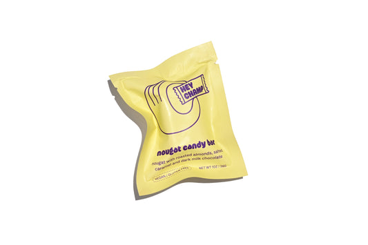 HEY CHAMP Nougat with roasted almonds, salted caramel and dark milk chocolate