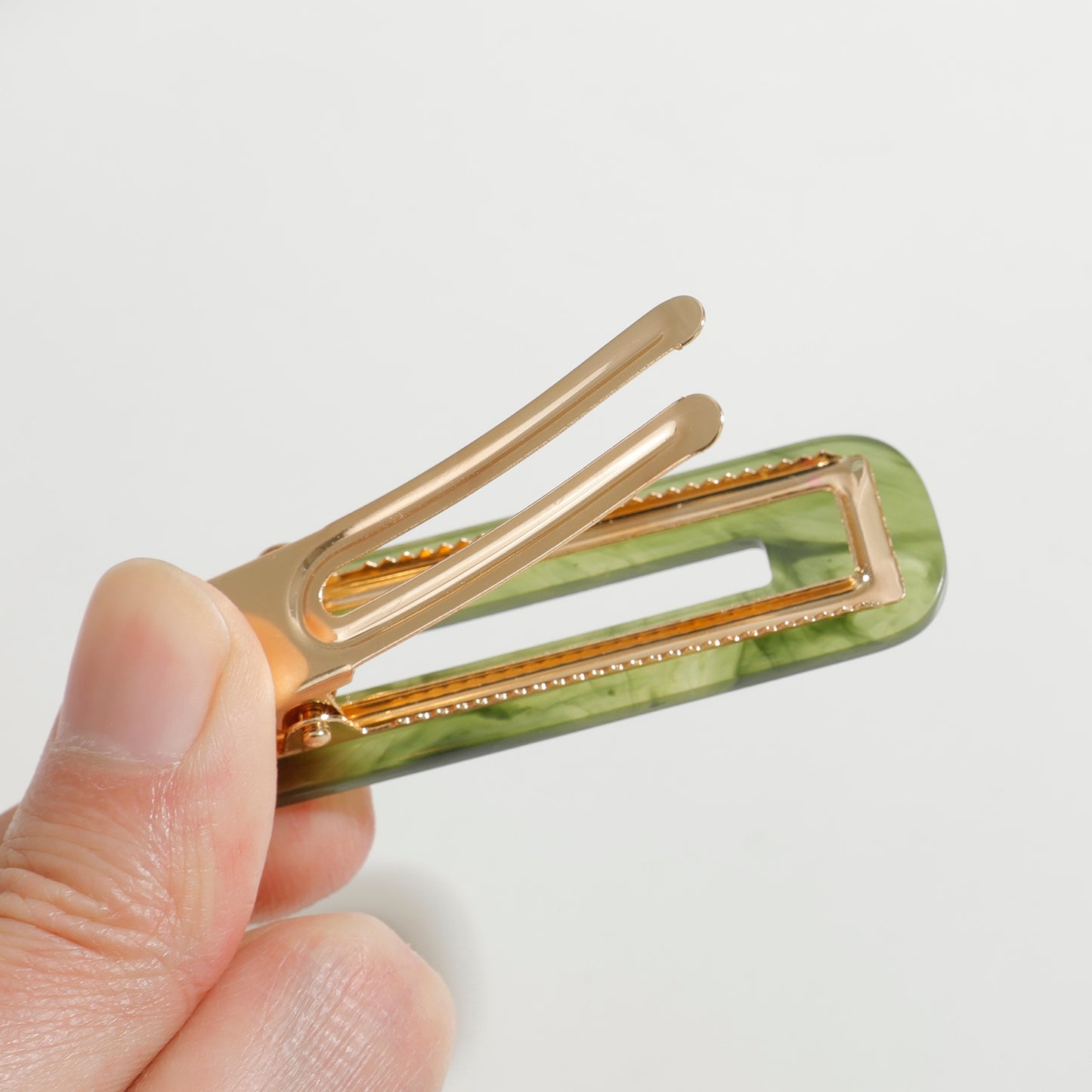 Gemma Green Hair Barrette Set