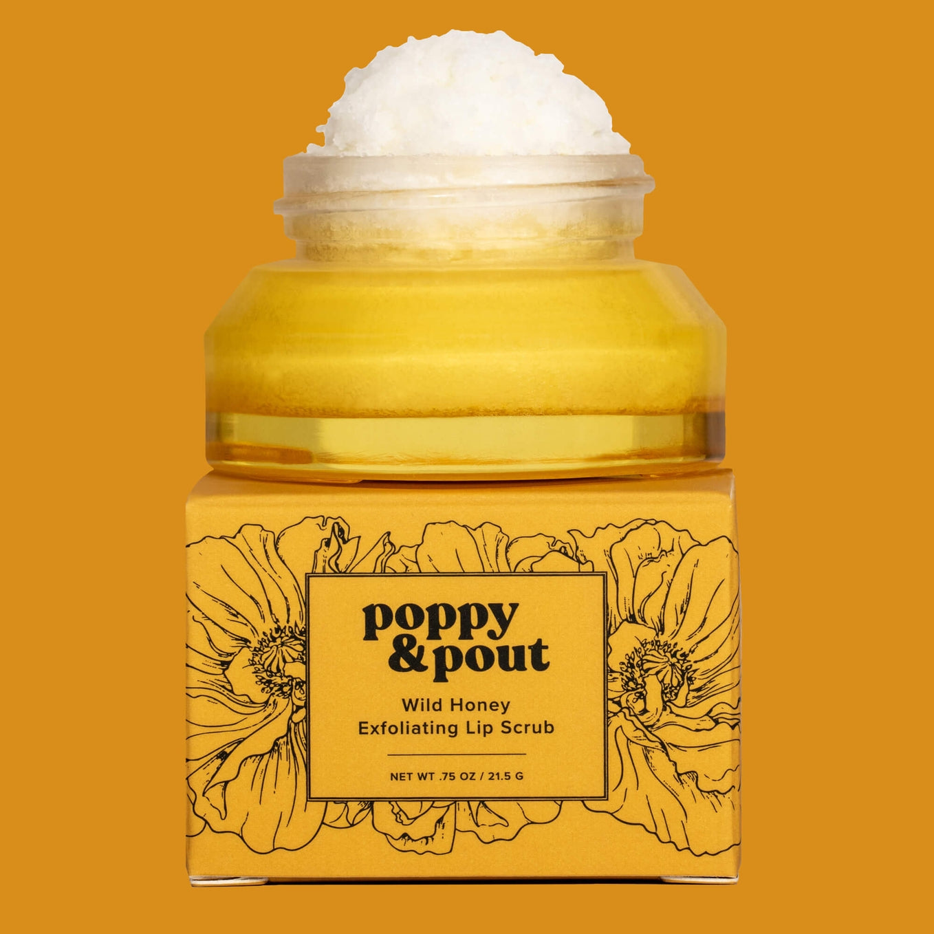 poppy and pout flower powered lip scrub made with a clean combination of natural ingredients