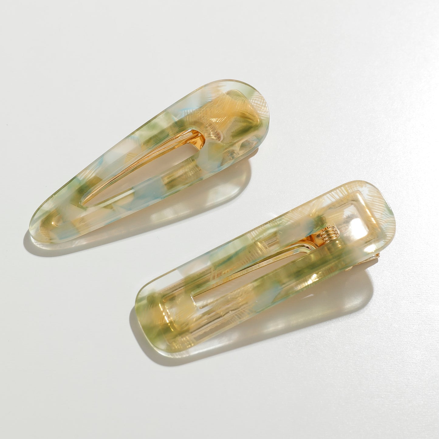 Gemma Green Hair Barrette Set