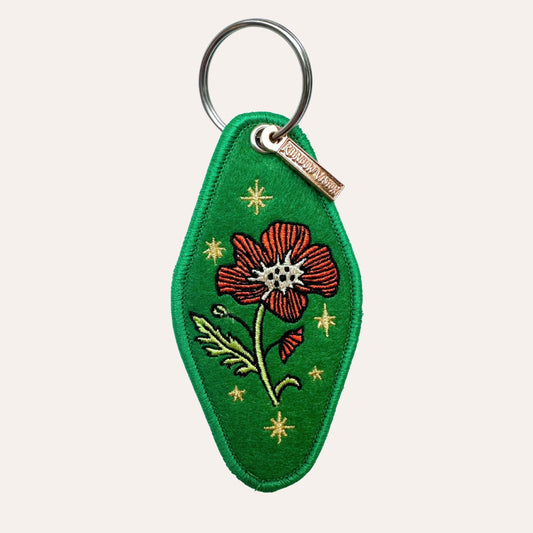 rainbow vision poppy flower Patch Keychain