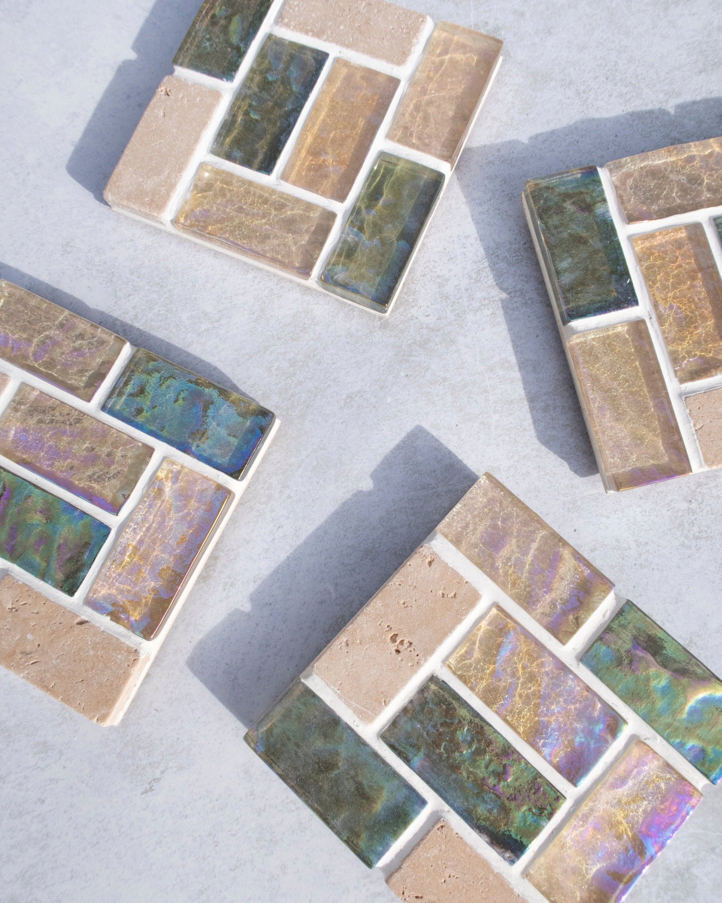 subtle art too precious handmade glass tile coaster