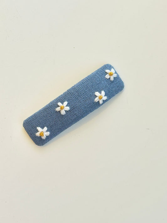 Rectangle Embroidered Hair Barrettes