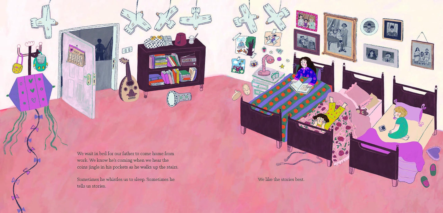A Palestinian family celebrates the stories of their homeland in this moving autobiographical picture book debut by Hannah Moushabeck. With heartfelt illustrations by Reem Madooh, this story is a love letter to home, to family, and to the persisting hope of people that transcends borders.