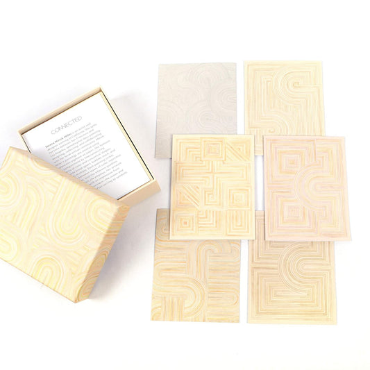 Connected Notecards features the meditative and interconnecting patterns of California artist Serena Mitnik-Miller.