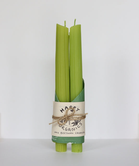Beeswax Celery Taper Candles