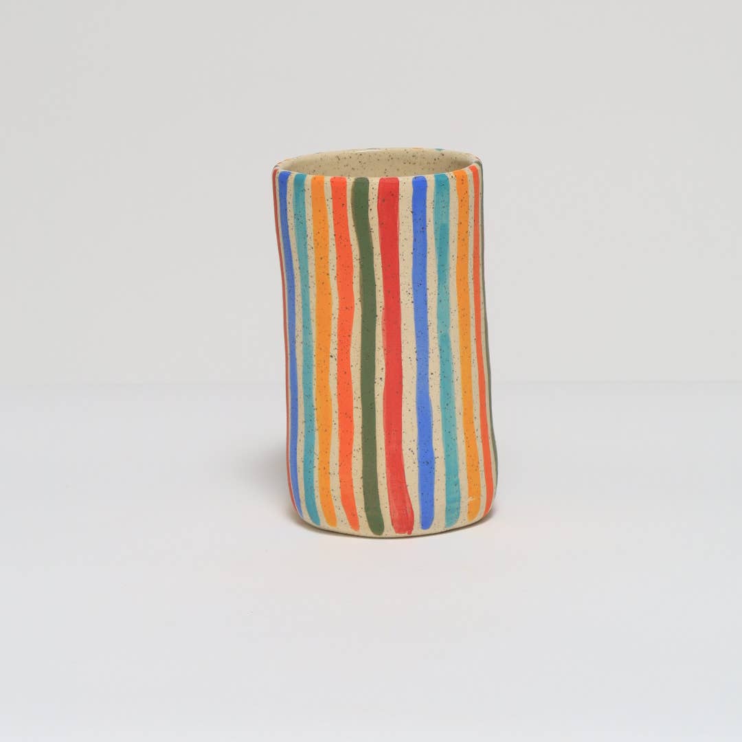 Striped Rainbow Vase