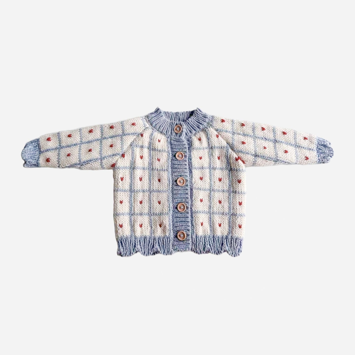 Windowpane Heart Cardigan