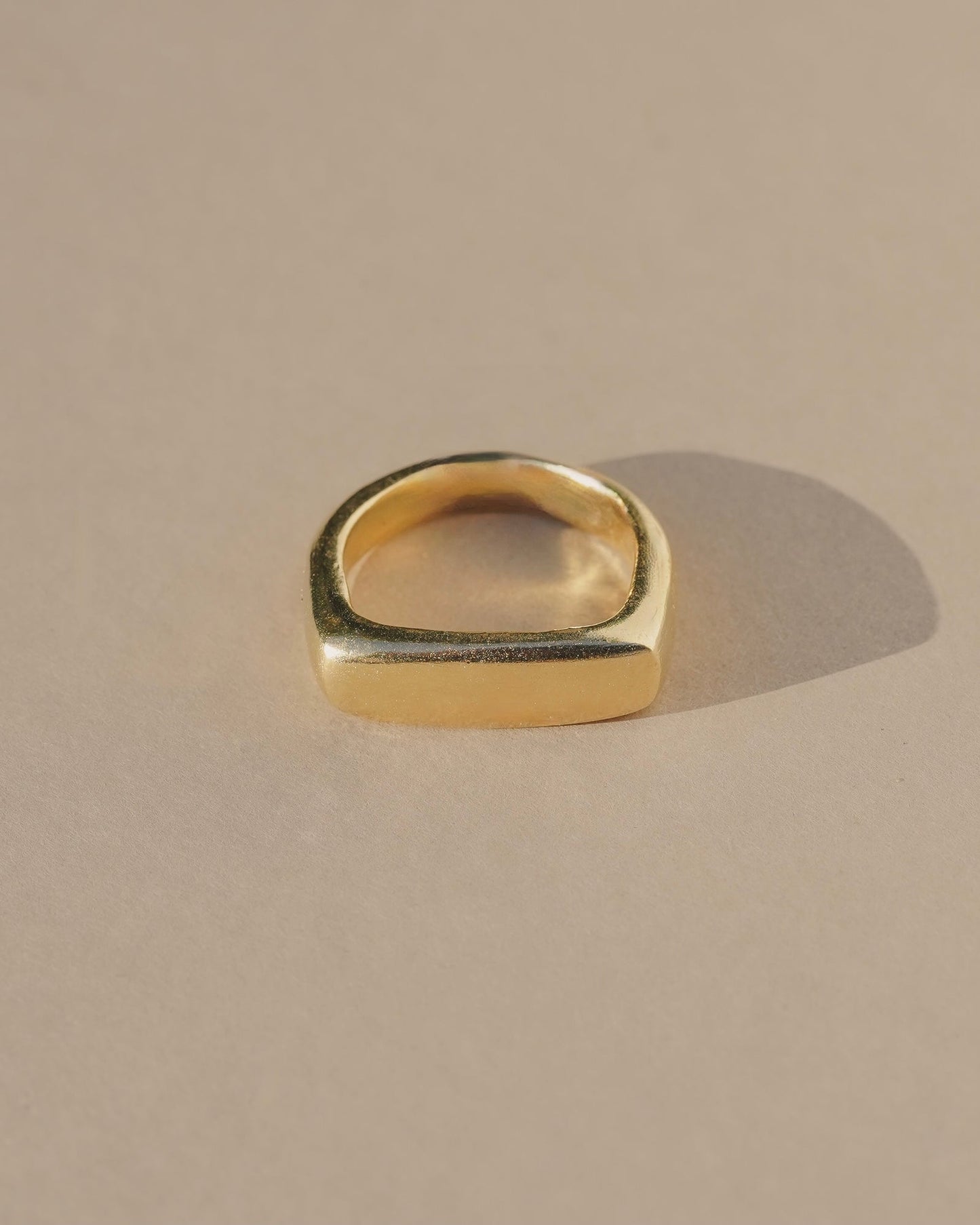 Handmade brass signet ring