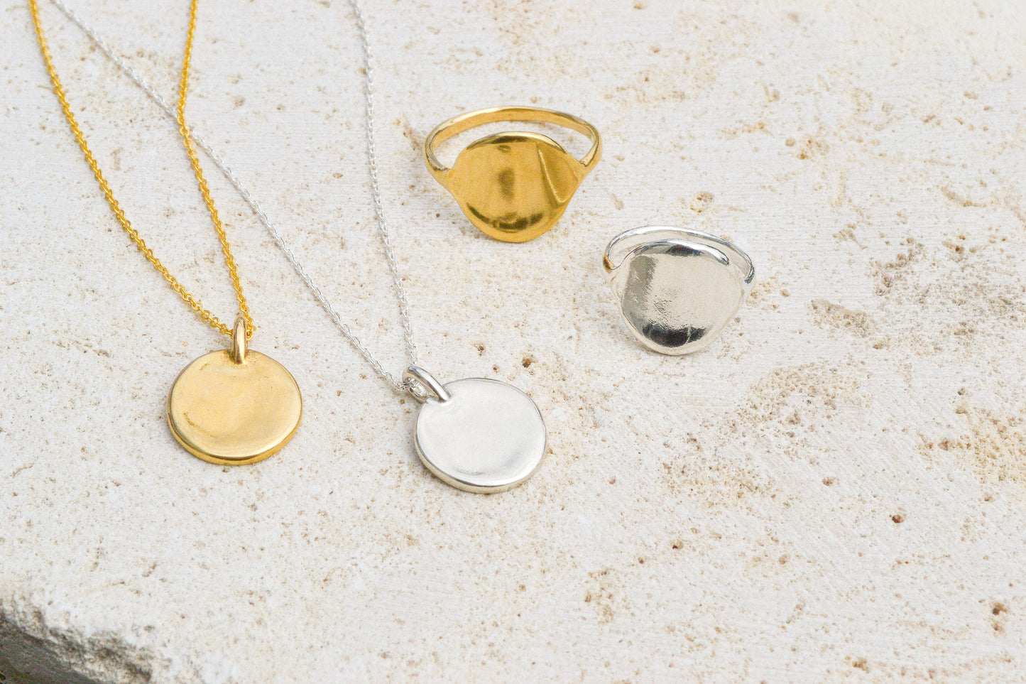 A classic everyday medallion necklace. Simple and feminine with a fluid feel. Inspired by the artist Georgia O'Keeffe. Georgia Necklace by Amanda Hunt