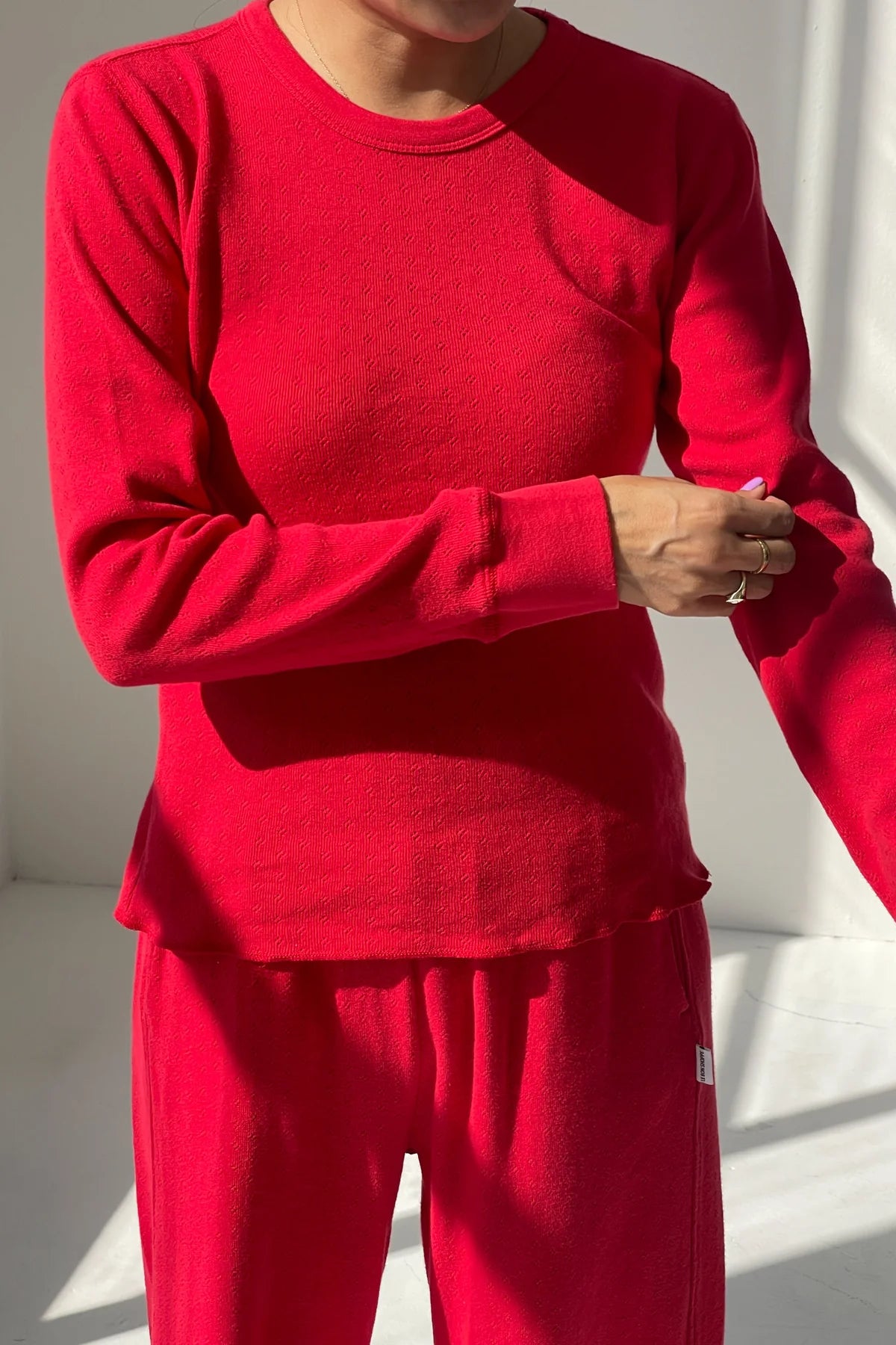 Pointelle Fundamental Long Sleeve Shirt