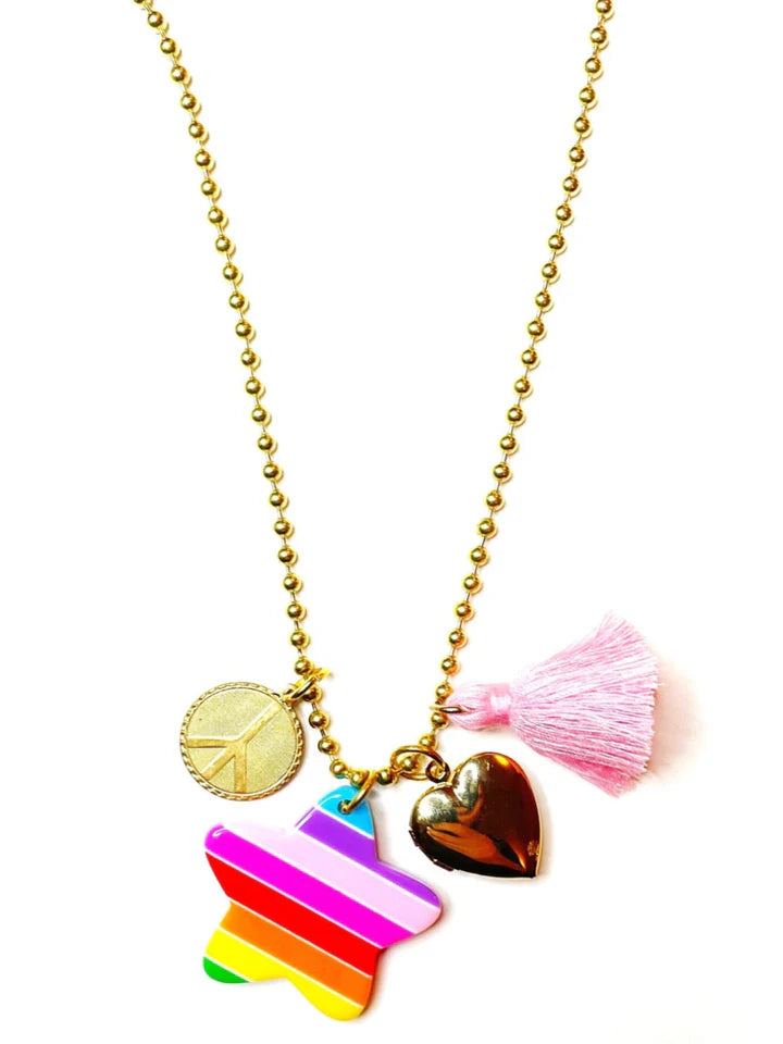 Kids Love & Peace Charms Necklace