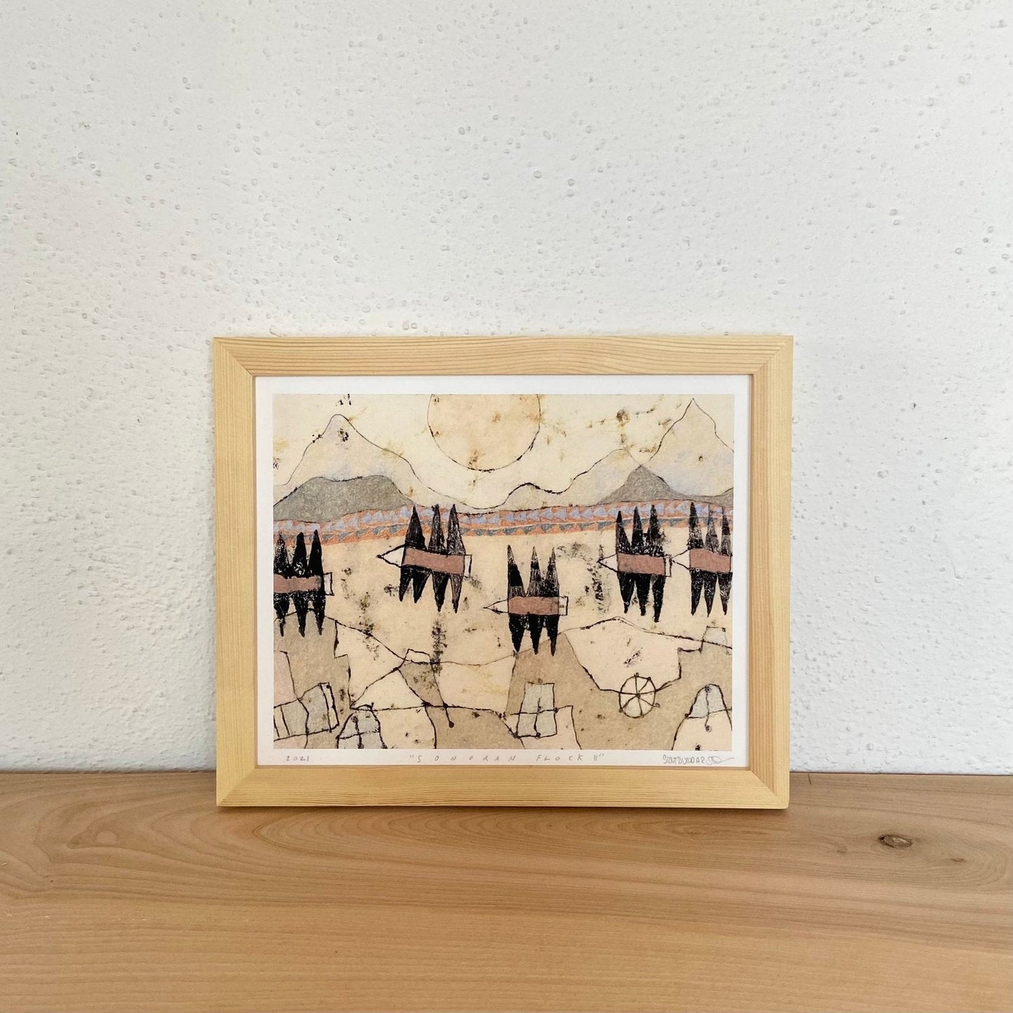 8 x 10" Sonoran Flock Print by Scout Dunbar. Made with pigment ink on textured archival cotton rag paper. Signed, titled, and dated.