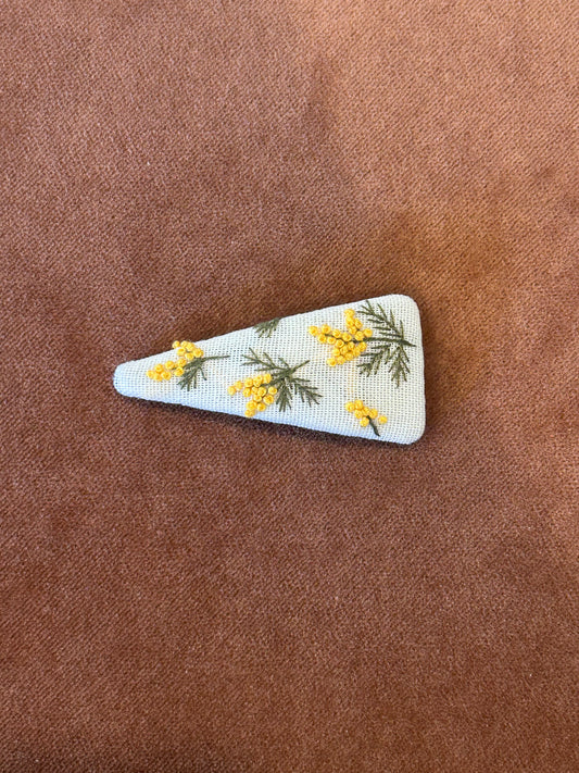 Triangle Embroidered Hair Barrettes