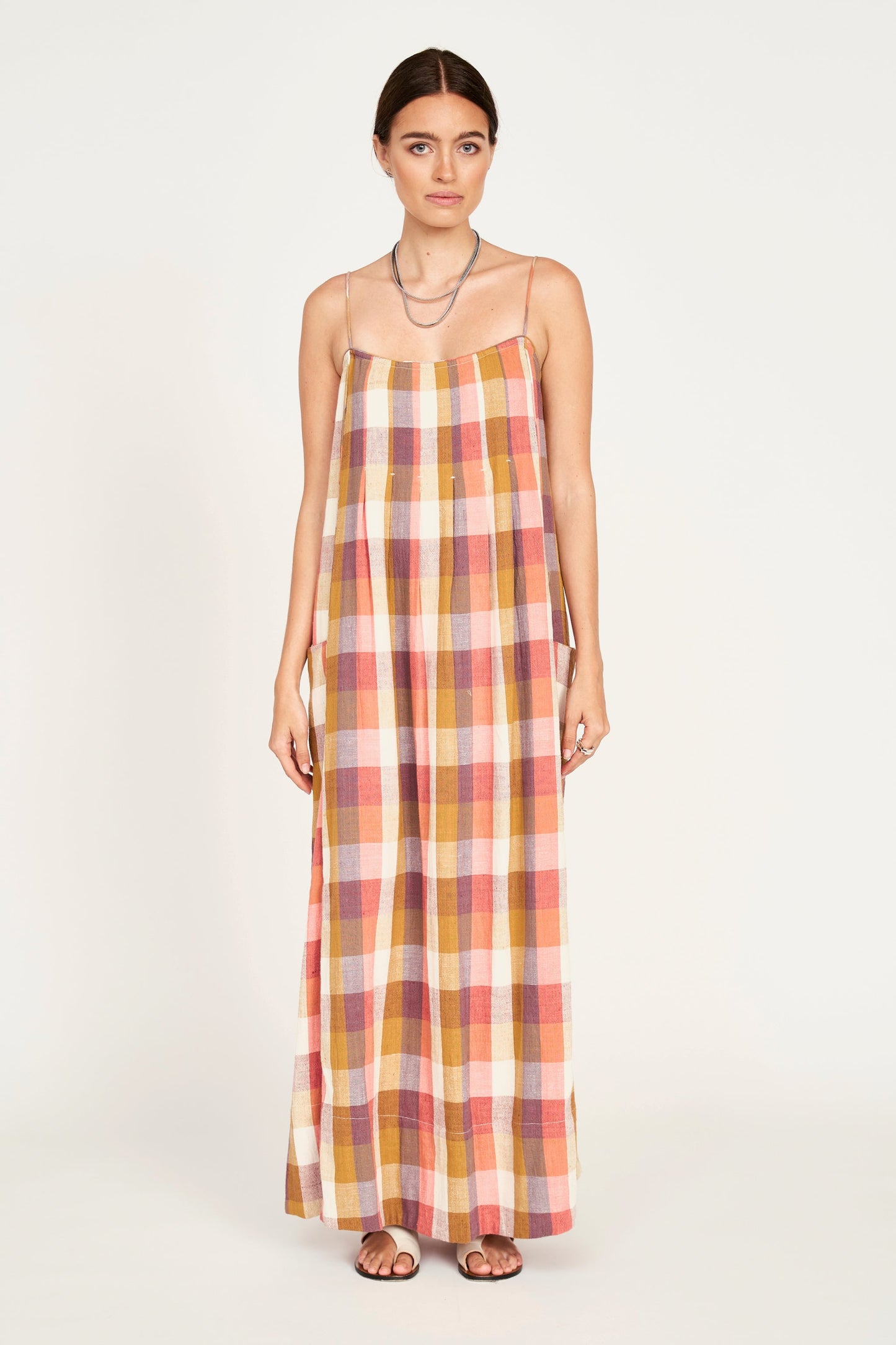 Zuma Dress in Sunset Plaid