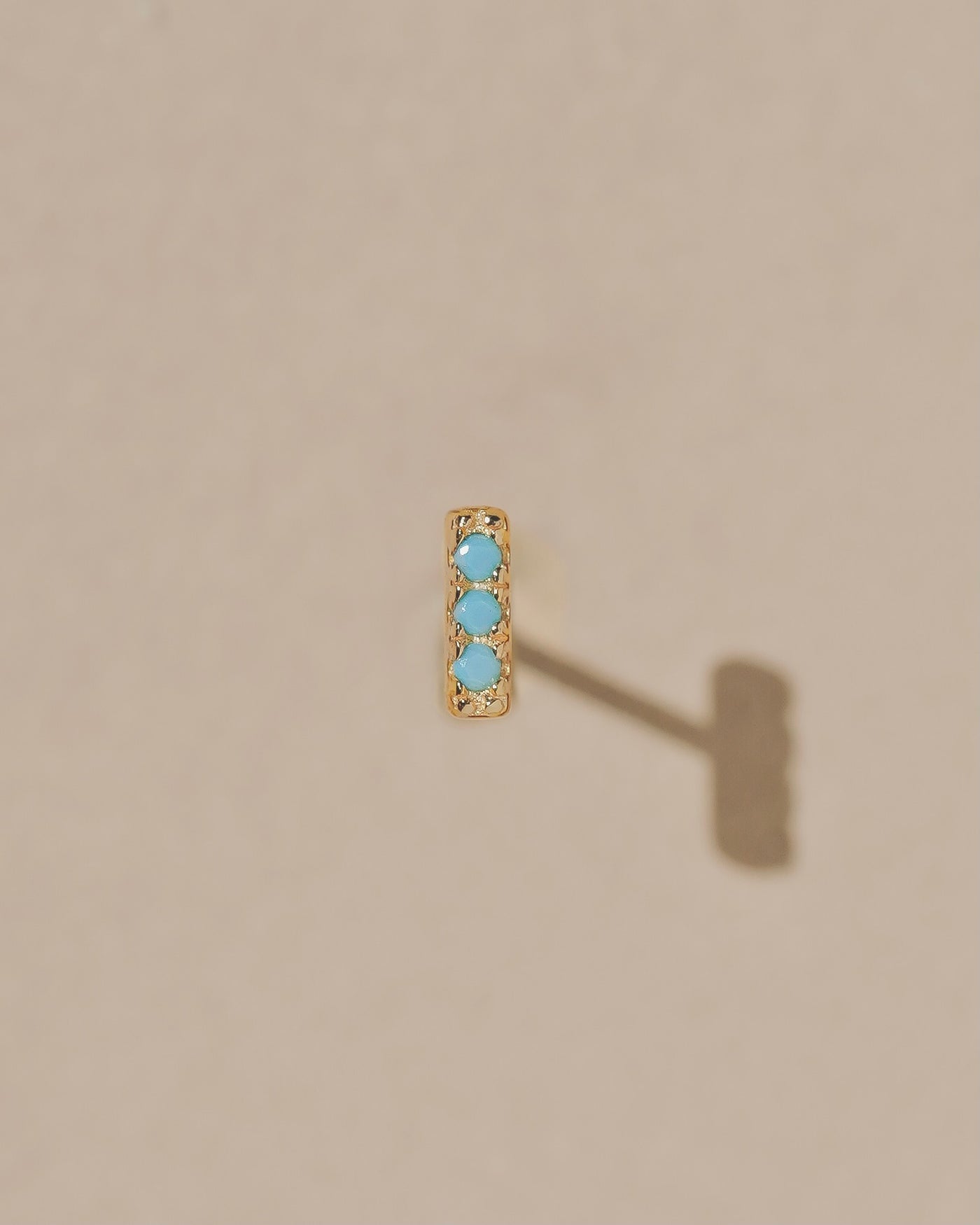 Nile Earrings by Mountainside Jewelry. Delicate bar earrings with triple pave set stones. 14k Vermeil on sterling silver. Handmade in the Santa Cruz Mountains.