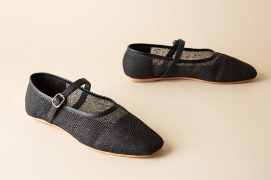 Penny Ballet Flats in Coal Jute