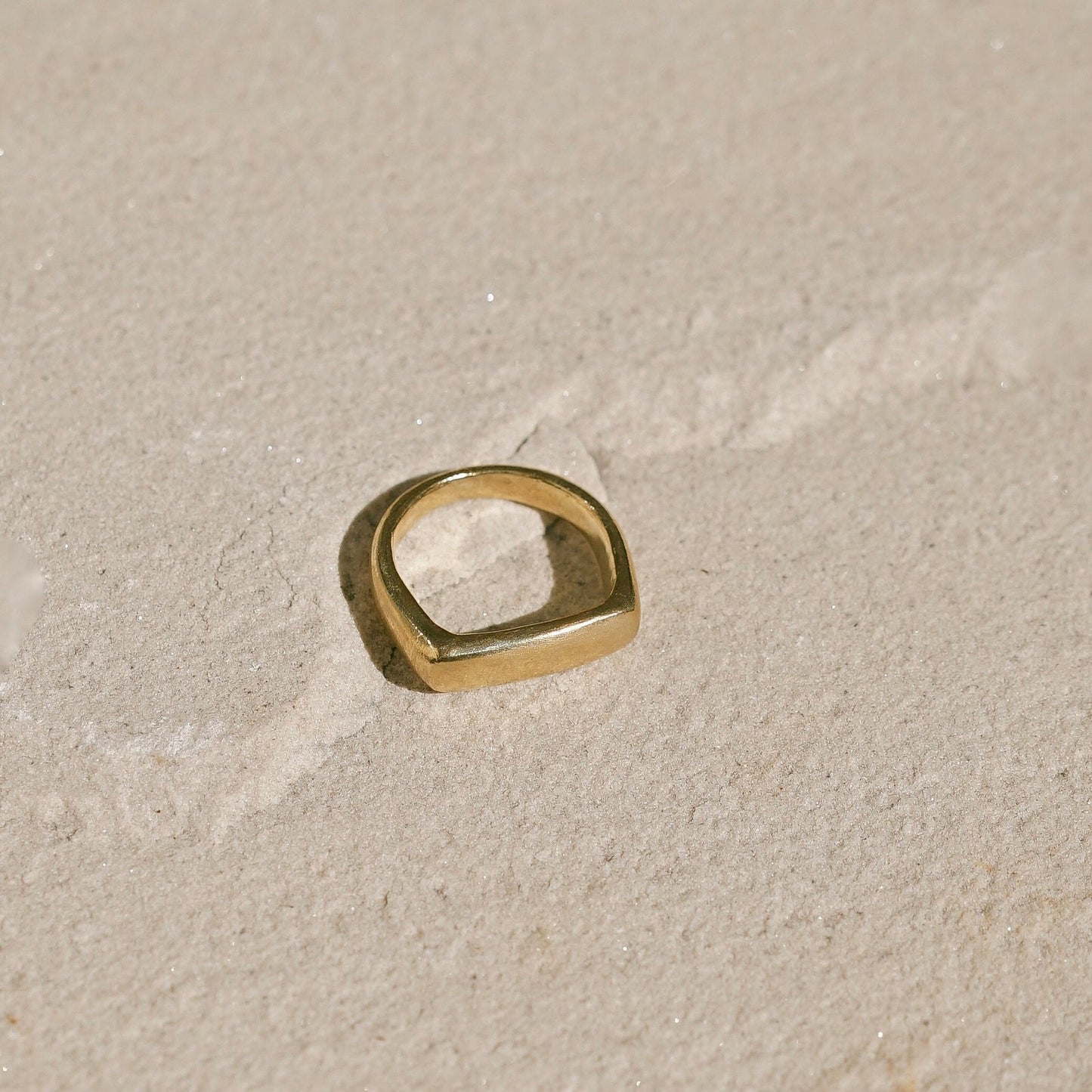 Handmade brass signet ring