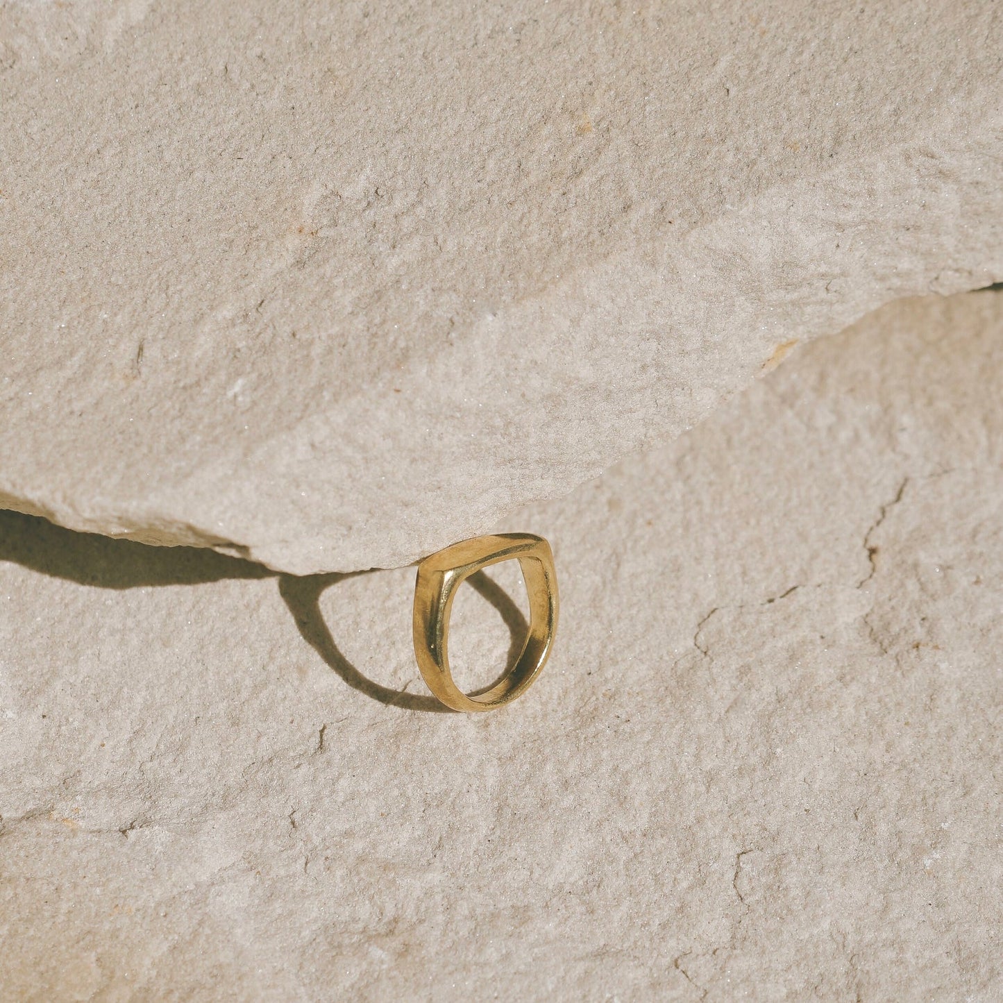 Handmade brass signet ring