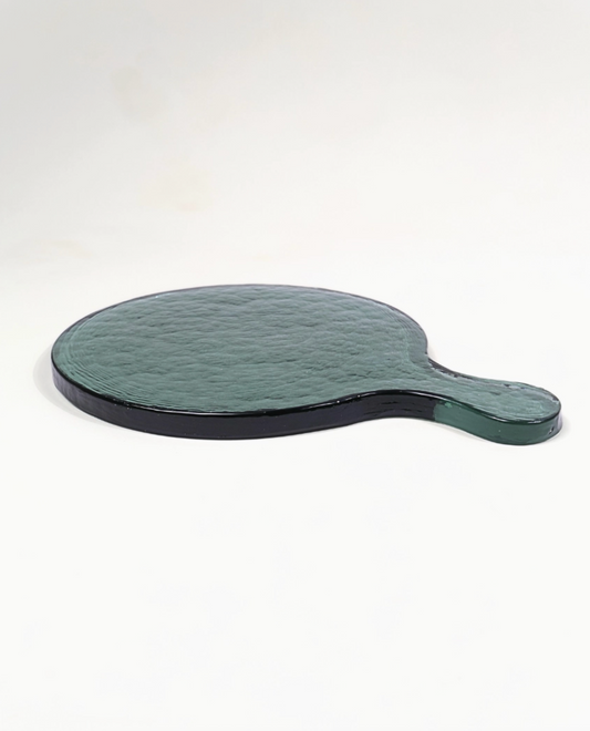 Round Hammered Glass Serving Platter