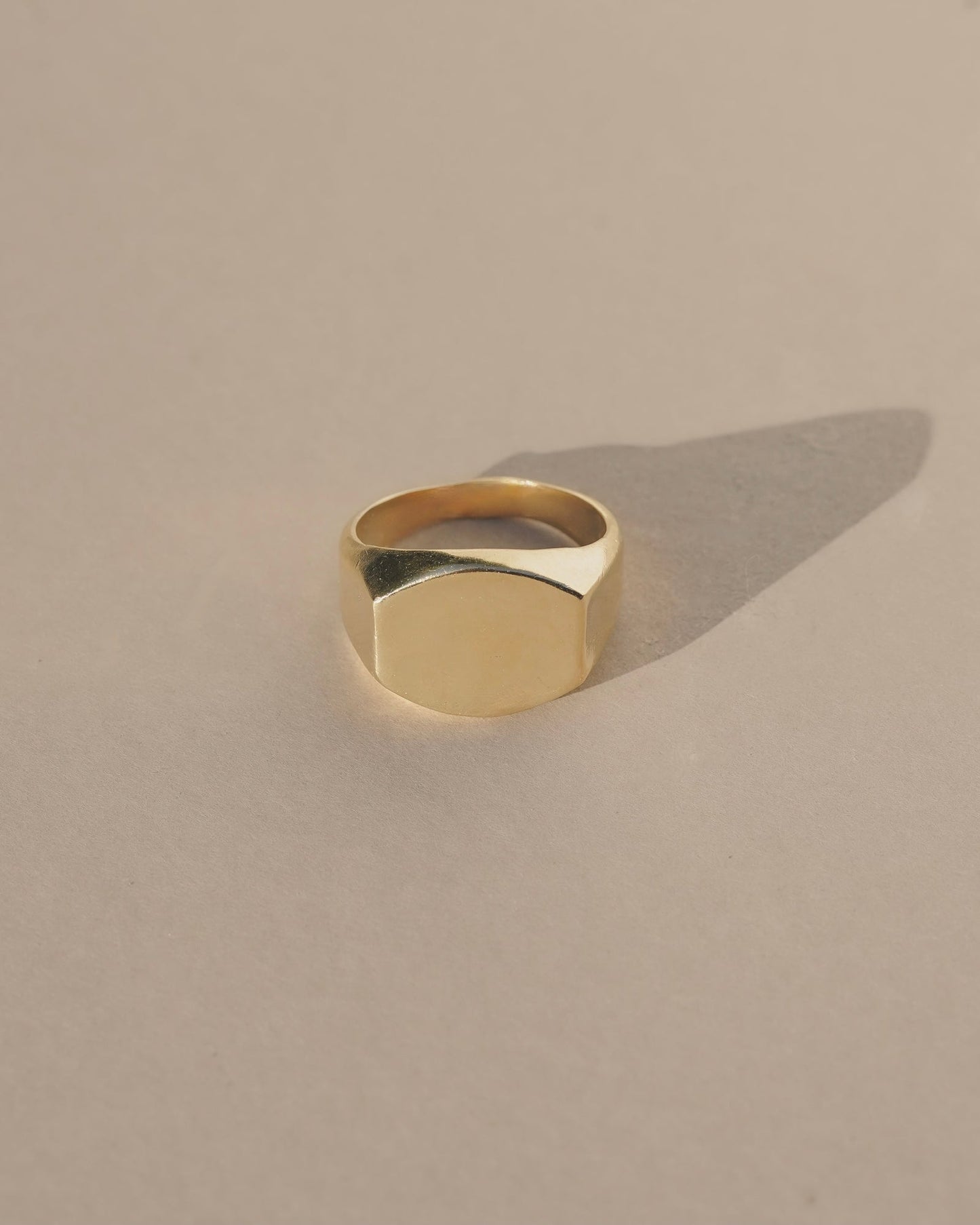 Unisex vintage inspired flat top Signet ring. Handmade with recycled materials in the Santa Cruz mountains.