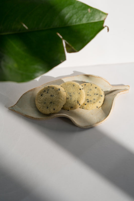 Uji Shortbread Butter Cookies - Matcha Toasted Black Sesame Cookies