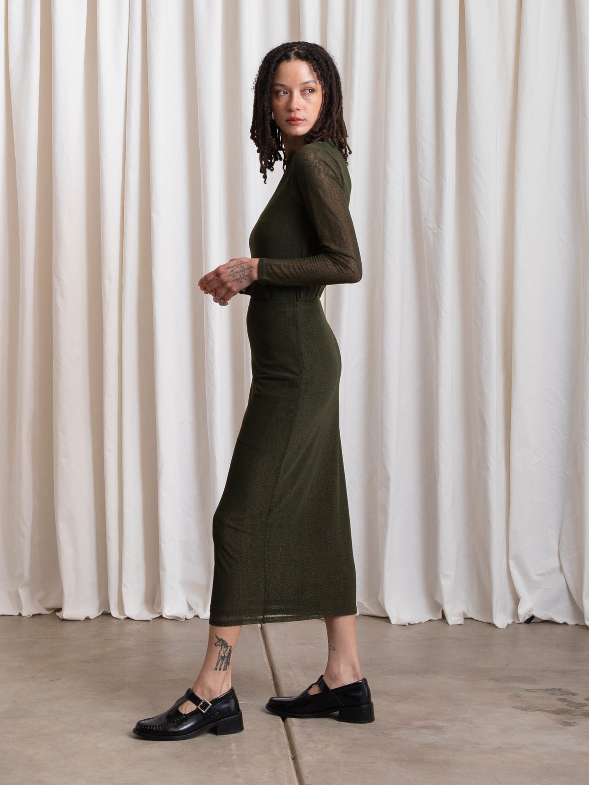 Mesh Pencil Skirt