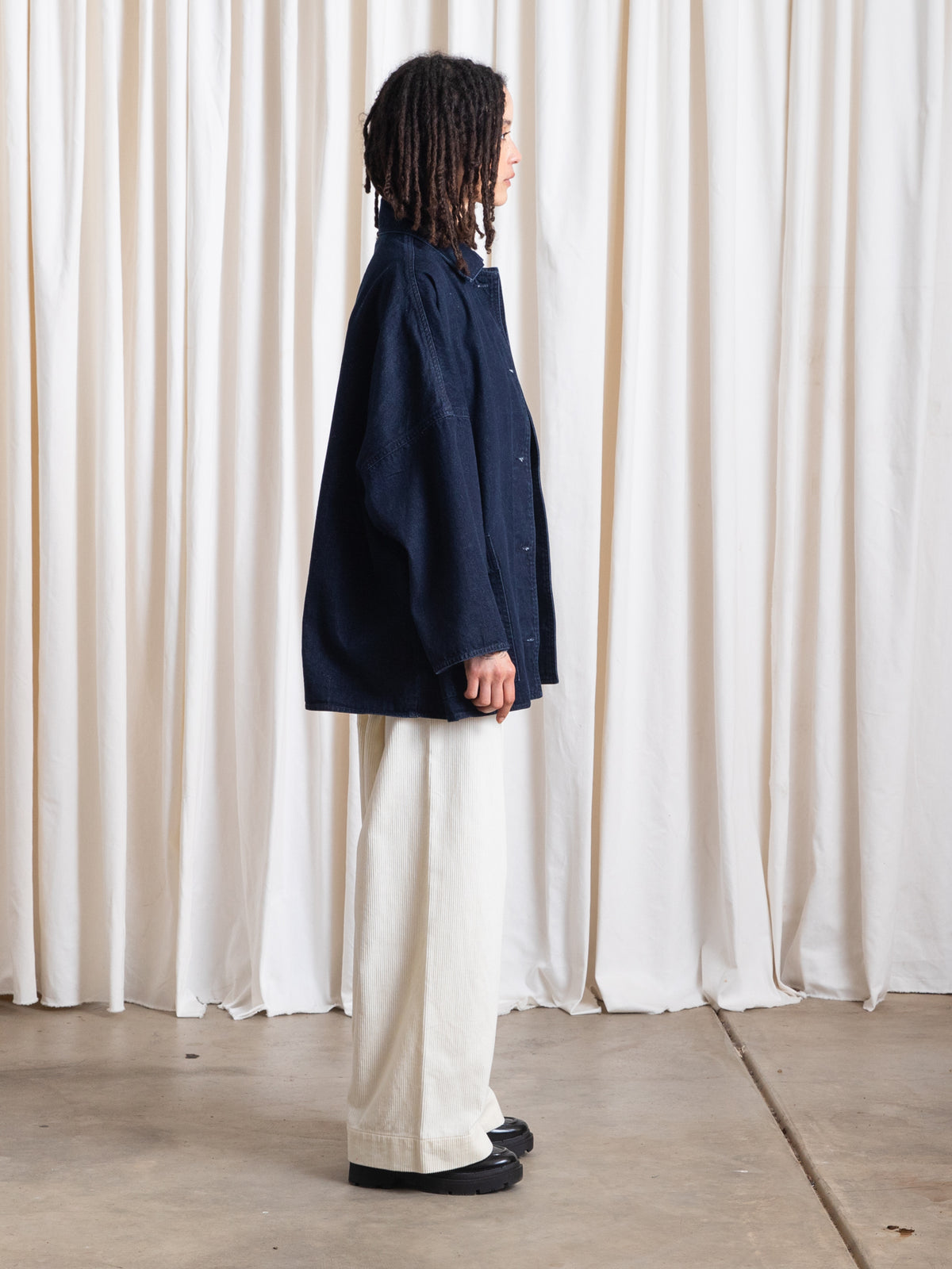 Ali Golden Dark Denim Oversized Shirt Jacket