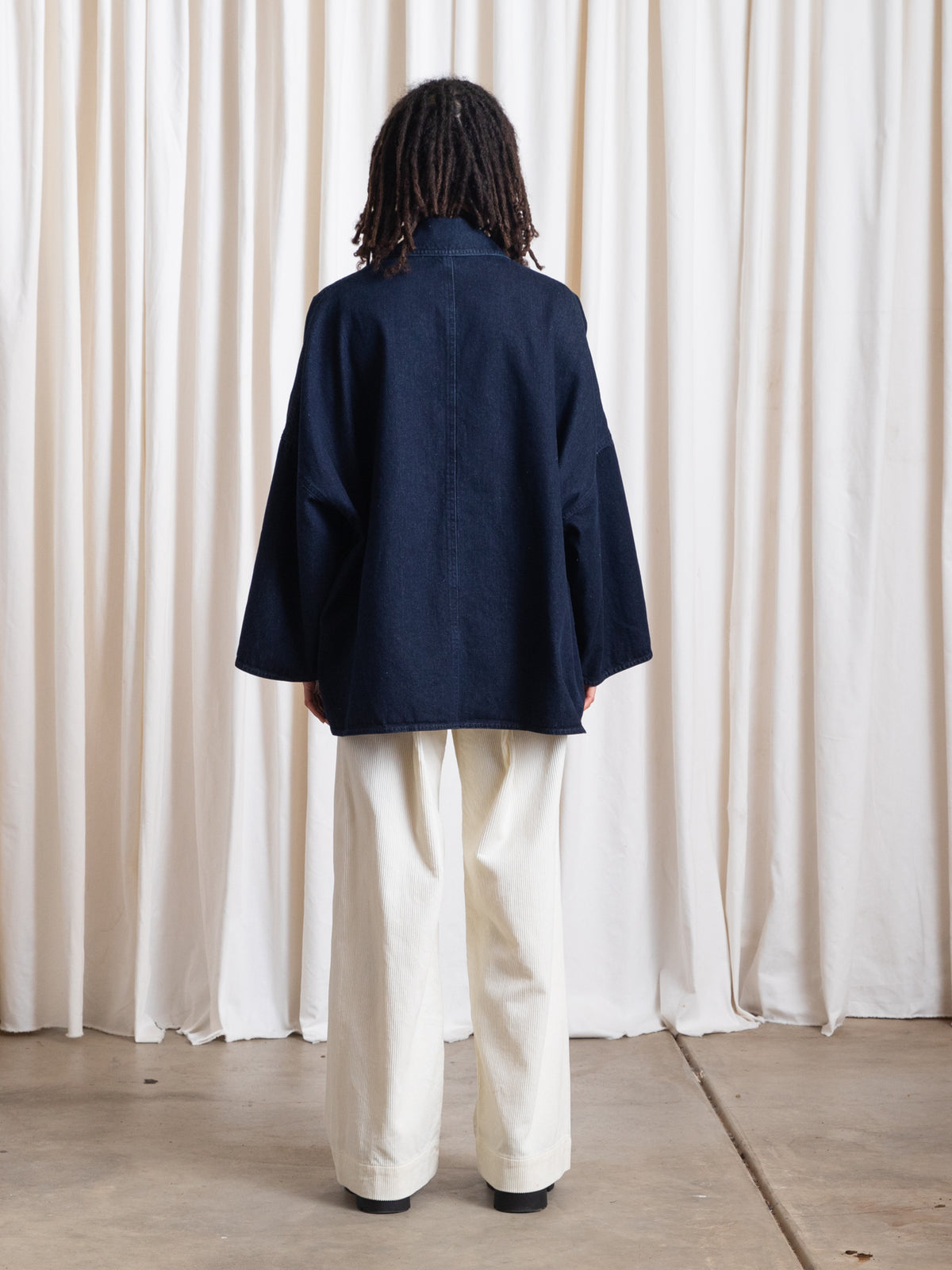 Ali Golden Dark Denim Oversized Shirt Jacket