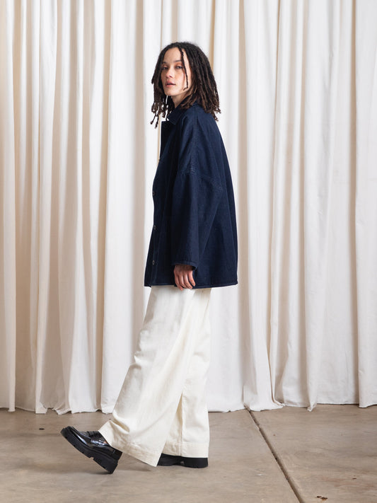 Ali Golden Dark Denim Oversized Shirt Jacket