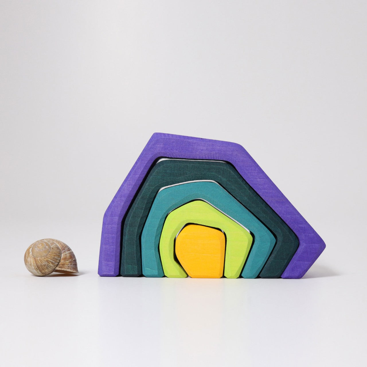 Wooden "Earth" stacking blocks by Grimms.
