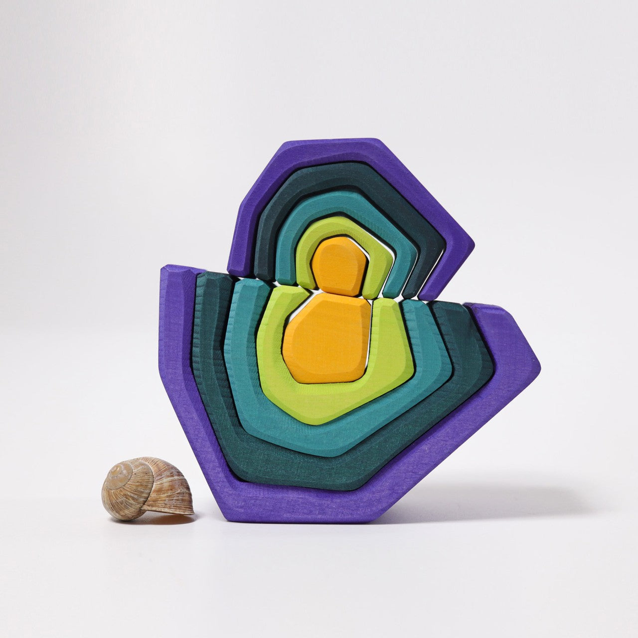 Wooden "Earth" stacking blocks by Grimms.