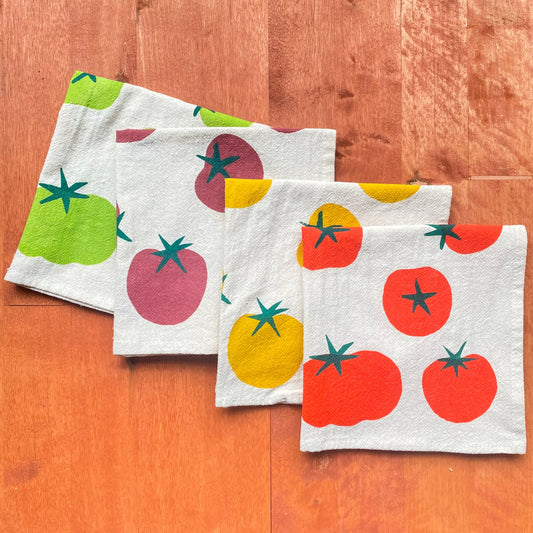 Hand Printed Tomato Napkins