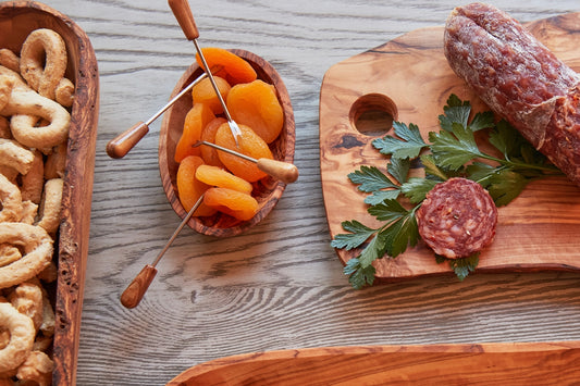 Olive Wood Aperitivo Fork Set