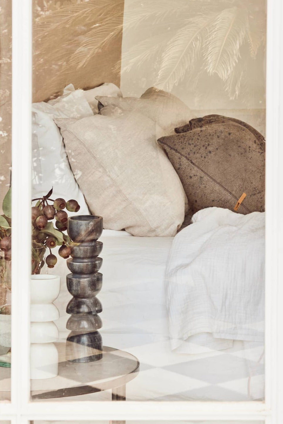 Saarde home / Alev candle holders are crafted from marble & are handmade by artisans using traditional turning techniques.